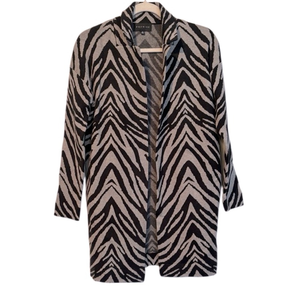 Premise Women’s Zebra Print Long Cardigan in a Size XS